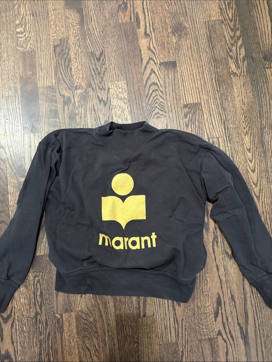 Isabel Marant Sweaters - Isabel Marant Moby Black Sweatshirt with Yellow Logo